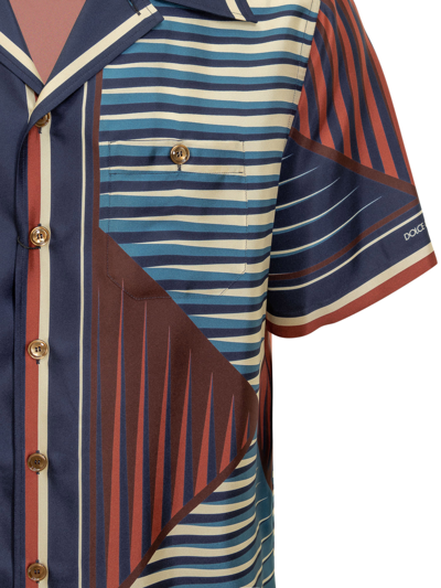 Shop Dolce & Gabbana Silk Geometric Shirt In Lusso