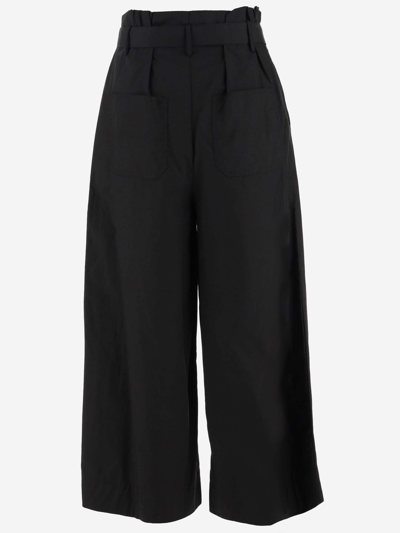 Shop Pinko Wide-leg Pants With Belt In Black