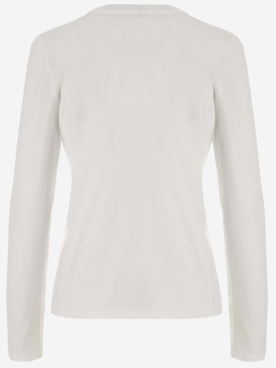 Shop Ralph Lauren Long Sleeve T-shirt With Logo In White