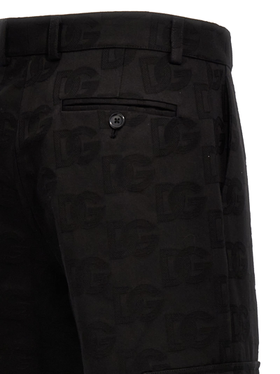 Shop Dolce & Gabbana Dg Jaquard Pants In Black