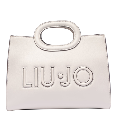 Shop Liu •jo Small Logo Tote Bag In Grey