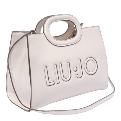 Shop Liu •jo Small Logo Tote Bag In Grey
