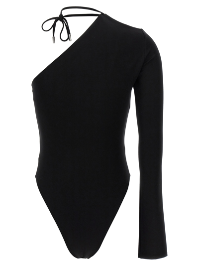 David Koma Body One-shoulder Tie Detail In Black