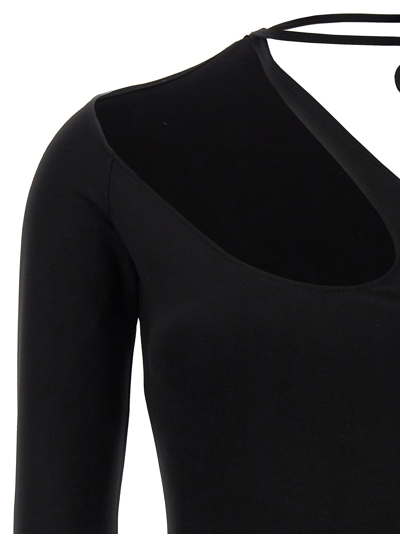 David Koma Body One-shoulder Tie Detail In Black
