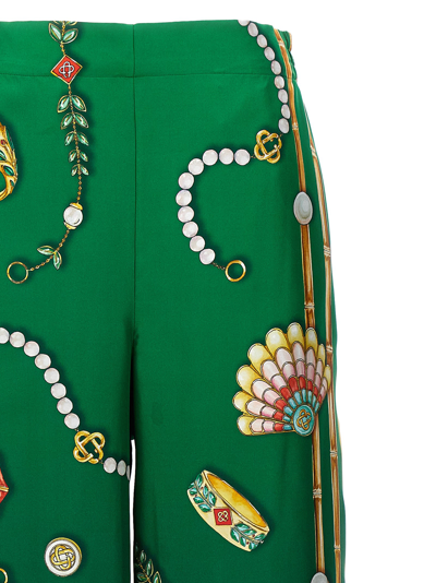 Shop Casablanca La Boite A Bijoux Pants In Green