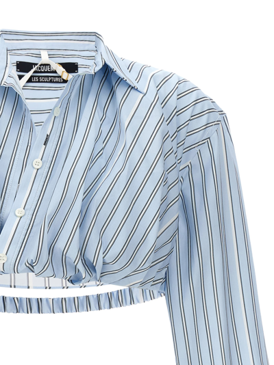 Shop Jacquemus La Chemise Bahia Courte Shirt In Light Blue