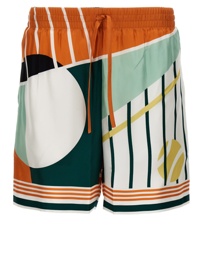 Shop Casablanca Court Abstrait Bermuda Shorts In Multicolor