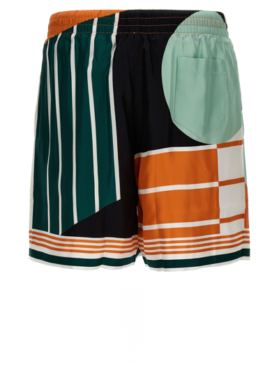 Shop Casablanca Court Abstrait Bermuda Shorts In Multicolor