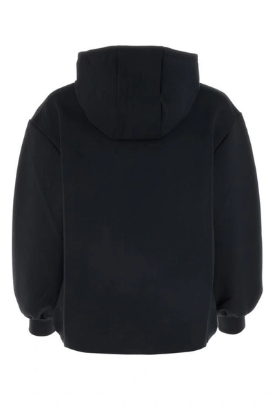 Shop Prada Woman Black Jersey Sweatshirt