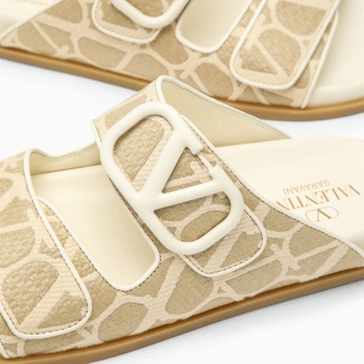 Shop Valentino Garavani Sandal Toile Iconographe Beige/ivory Women In Cream