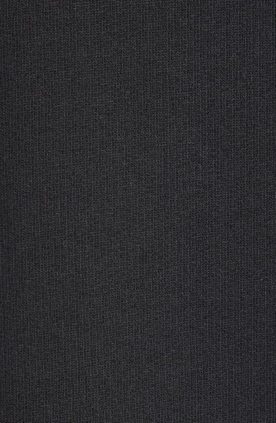 Shop Moncler Logo Appliqué Cotton Hoodie In Smoky Black