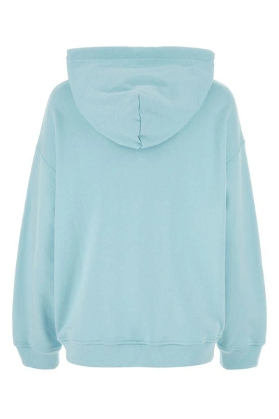 Shop Versace Woman Light-blue Cotton Oversize Sweatshirt