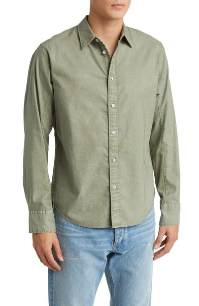 Shop Rag & Bone Fit 2 Solid Cotton Button-up Shirt In Dark Mint