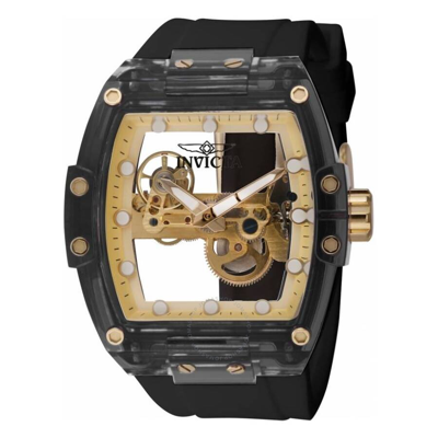 Shop Invicta S1 Rally Diablo Mechanical Gold Dial Men's Watch 44362 In Black / Gold / Gold Tone