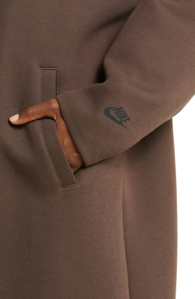 Shop Nike Sportswear Oversize Tech Scuba Knit Duster In Baroque Brown/ Black