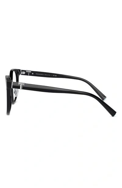 Shop Tiffany & Co Phantos 53mm Round Optical Glasses In Black