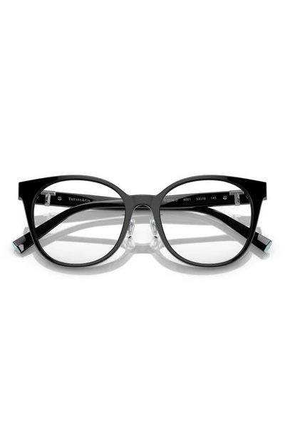 Shop Tiffany & Co Phantos 53mm Round Optical Glasses In Black