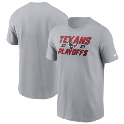 Shop Nike Gray Houston Texans 2023 Nfl Playoffs Iconic T-shirt