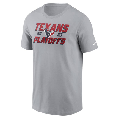 Shop Nike Gray Houston Texans 2023 Nfl Playoffs Iconic T-shirt