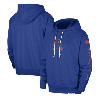 Shop Nike Blue New York Knicks Authentic Performance Pullover Hoodie