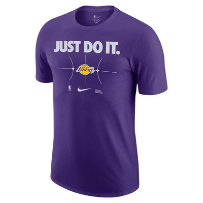 Shop Nike Purple Los Angeles Lakers Just Do It T-shirt