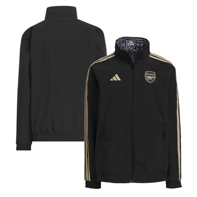 Shop Adidas Originals Youth Adidas  Black Arsenal 2023/24 Reversible Anthem Ian Wright Full-zip Jacket
