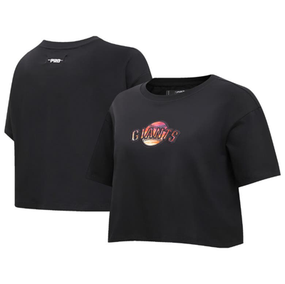 Shop Pro Standard Black San Francisco Giants Painted Sky Boxy Cropped T-shirt