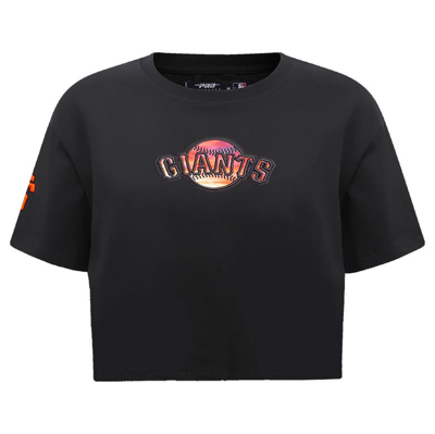 Shop Pro Standard Black San Francisco Giants Painted Sky Boxy Cropped T-shirt