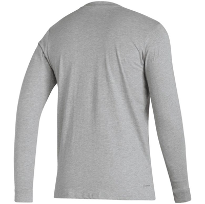 Shop Adidas Originals Adidas Heather Gray Manchester United Team Crest Long Sleeve T-shirt