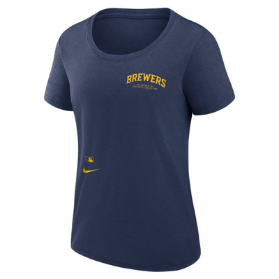 Shop Nike Navy Milwaukee Brewers Authentic Collection Performance Scoop Neck T-shirt