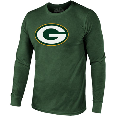 Shop Majestic Threads Jordan Love Green Green Bay Packers Name & Number Long Sleeve Tri-blend T-shirt