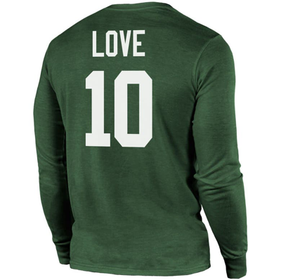 Shop Majestic Threads Jordan Love Green Green Bay Packers Name & Number Long Sleeve Tri-blend T-shirt