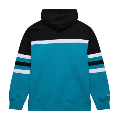 Shop Mitchell & Ness Teal/black Charlotte Hornets Head Coach Pullover Hoodie