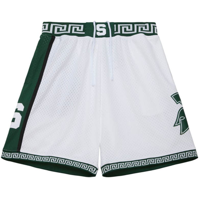 Shop Mitchell & Ness White Michigan State Spartans 125th Basketball Anniversary 1999 Throwback Shorts