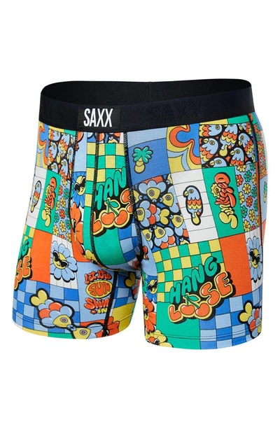 Shop Saxx Vibe Supersoft Slim Fit Performance Boxer Briefs In Let The Sun Shine In-multi