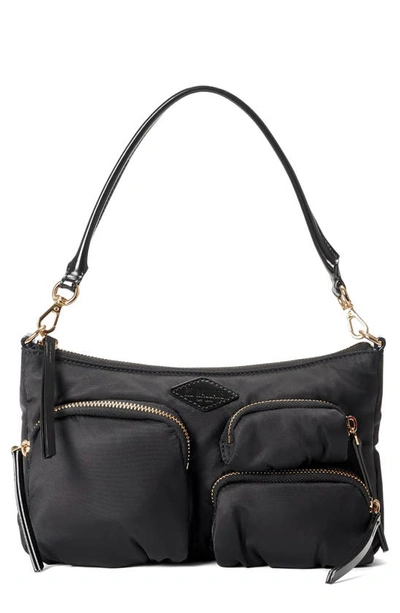 Shop Mz Wallace Petite Chelsea Nylon Shoulder Bag In Black