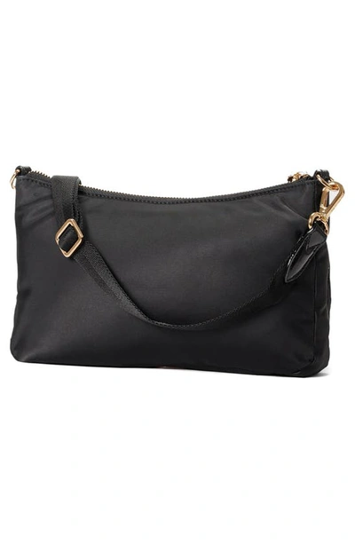Shop Mz Wallace Petite Chelsea Nylon Shoulder Bag In Black