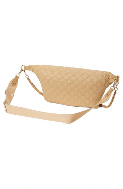 Shop Mz Wallace Crosby Convertible Quilted Nylon Sling Bag In Camel