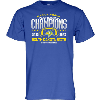 Shop Blue 84 Blue South Dakota State Jackrabbits Back-to-back Fcs Football National Champions T-shirt