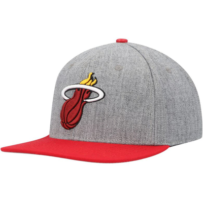 Shop Pro Standard Gray/red Miami Heat Classic Logo Two-tone Snapback Hat