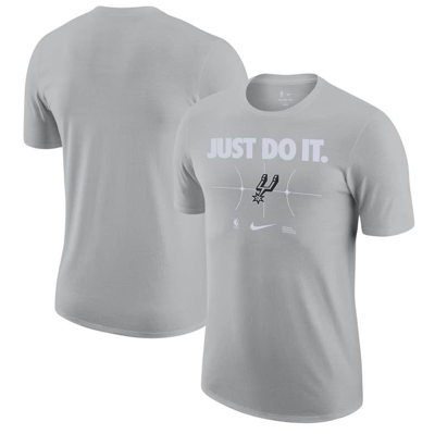 Shop Nike Silver San Antonio Spurs Just Do It T-shirt