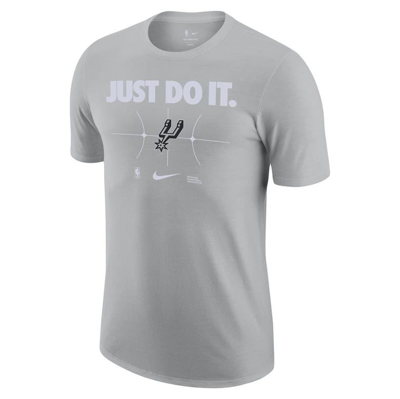 Shop Nike Silver San Antonio Spurs Just Do It T-shirt
