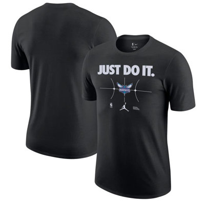 Shop Nike Black Charlotte Hornets Just Do It T-shirt