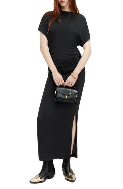 Shop Allsaints Natalie Stretch Modal Maxi Dress In Black
