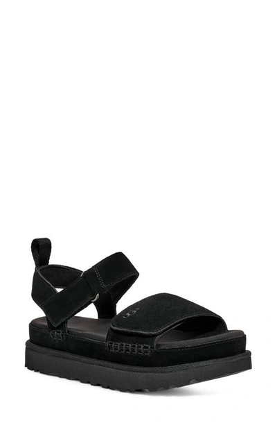 Shop Ugg Goldenstar Platform Sandal In Black