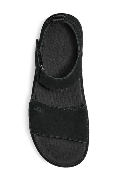 Ugg Logo Flat Sandals In Black