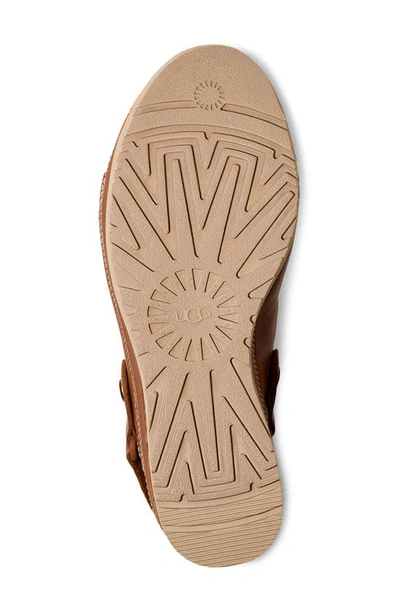 Shop Ugg Abbot Wedge Slingback Sandal In Cognac