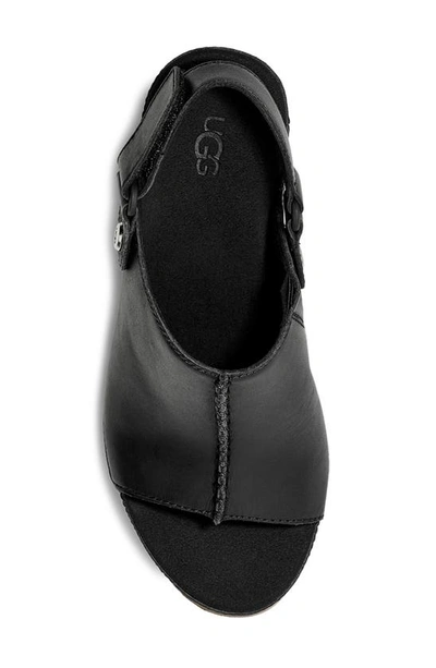 Shop Ugg Abbot Wedge Slingback Sandal In Black