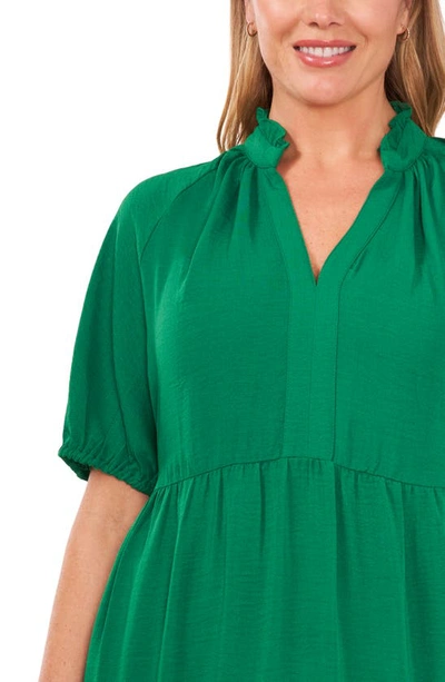 Shop Cece Tiered Ruffle Neck Dress In Green