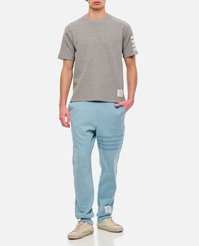 Shop Thom Browne 4 Bar Cotton Stripe T-shirt In Grey